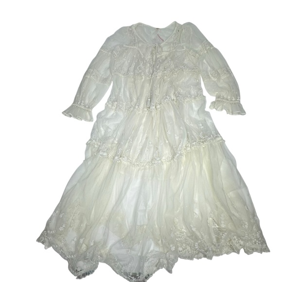 NWOT Free People Stevie Sheer Lace Ivory Maxi Dress xs - Picture 6 of 15